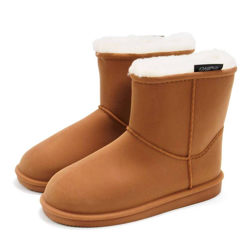NEW BOATILUS girl's pepper 20 lined rain boots in cognac